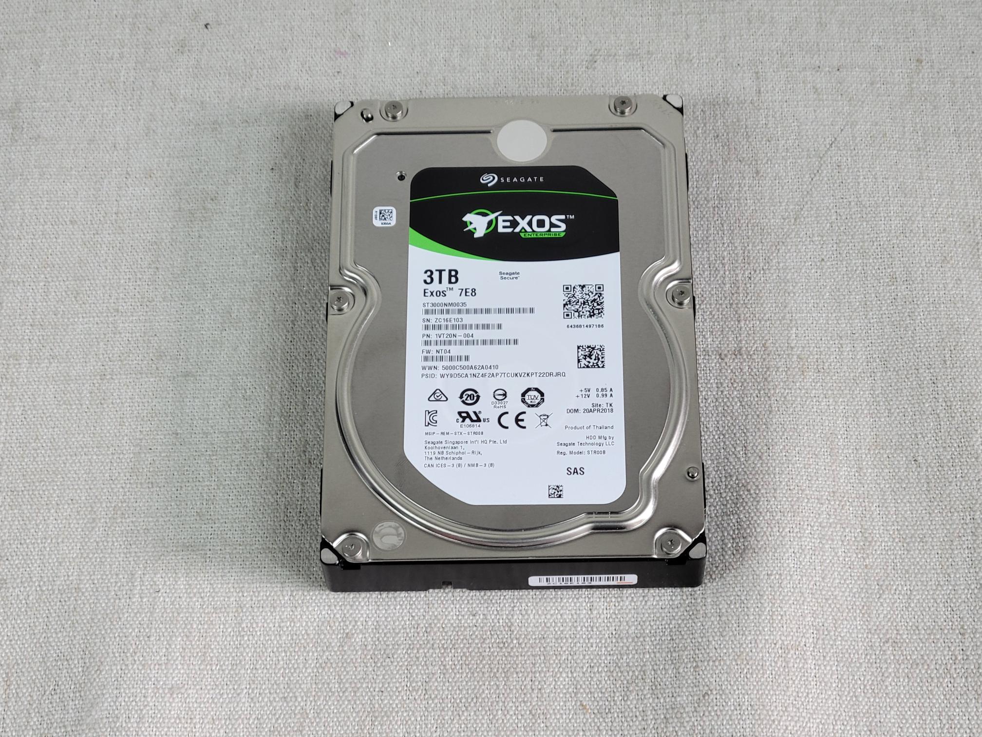 Lot of 5x Seagate ST3000NM0035 3TB 7.2k 12Gb/s 3.5” SAS Hard Drive SED