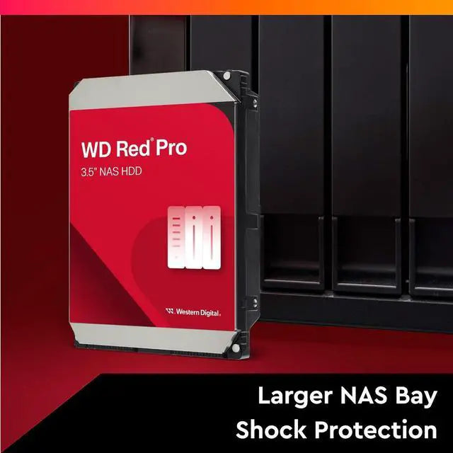 Western Digital 10TB WD Red Pro NAS Internal Hard Drive HDD - 7200 RPM, SATA 6 Gb/s, CMR, 512 MB Cache, 3.5" - WD103KFBX