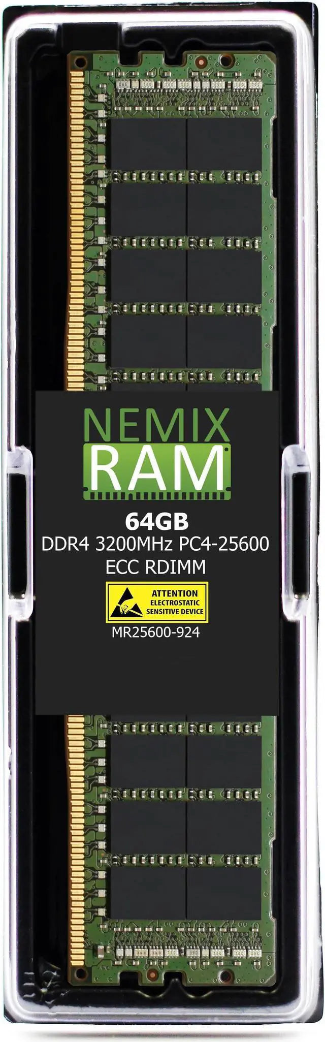 NEMIX RAM 64GB (1X64GB DDR4 3200MHZ PC4-25600 2Rx4 1.2V 288-PIN ECC RDIMM Registered Server Memory Compatible with Dell PowerEdge R650xs Rack Server