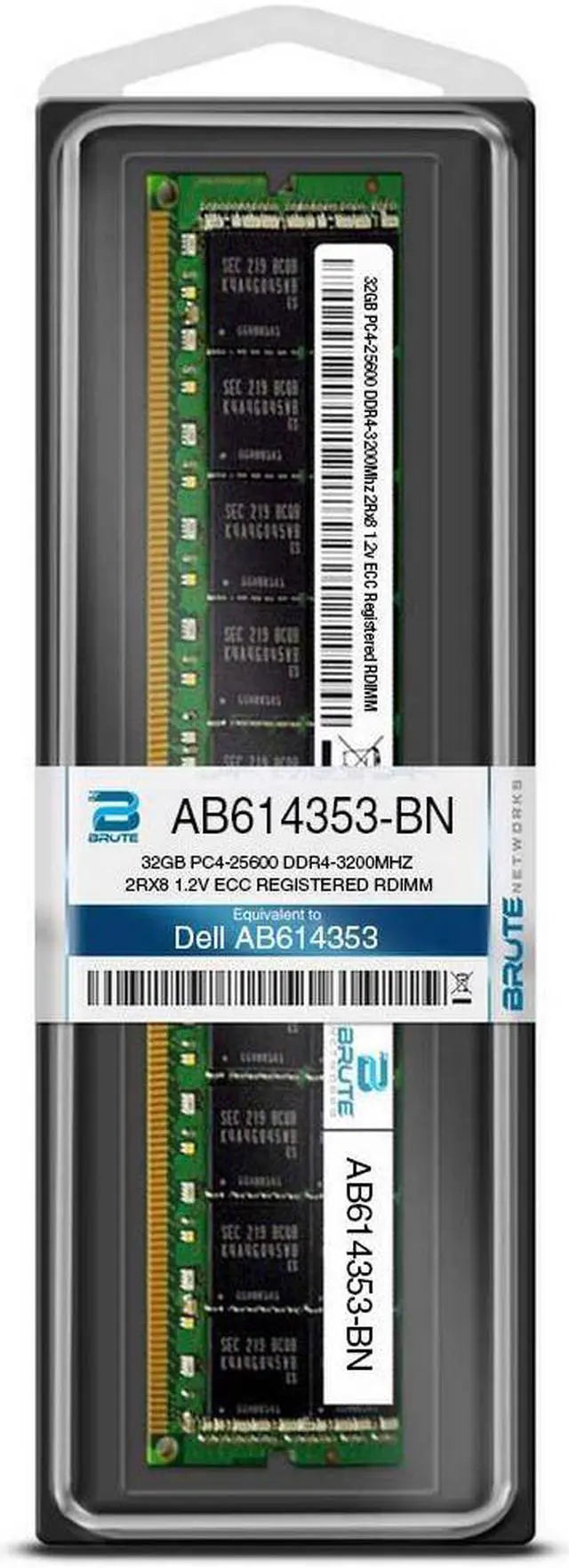 AB614353 - Dell Compatible 32GB PC4-25600 DDR4-3200Mhz 2Rx8 1.2v ECC Registered RDIMM