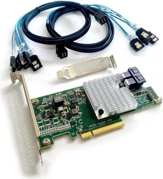 SAS3008 9300-8I IT-Mode HBA JBOD PCI-E 3.0 SATA/SAS 8-Port SAS3 12Gb/s ZFS FreeNAS unRAID+2* SFF-8643 SATA Cable