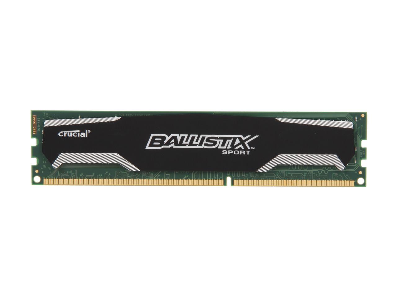Crucial 4GB (BLS4G3D1339DS1S00) Ballistix Sport DDR3 1333 MT/s (PC3-10600) CL9 @1.5V UDIMM 240-Pin Memory - BLS4G3D1339DS1S00.