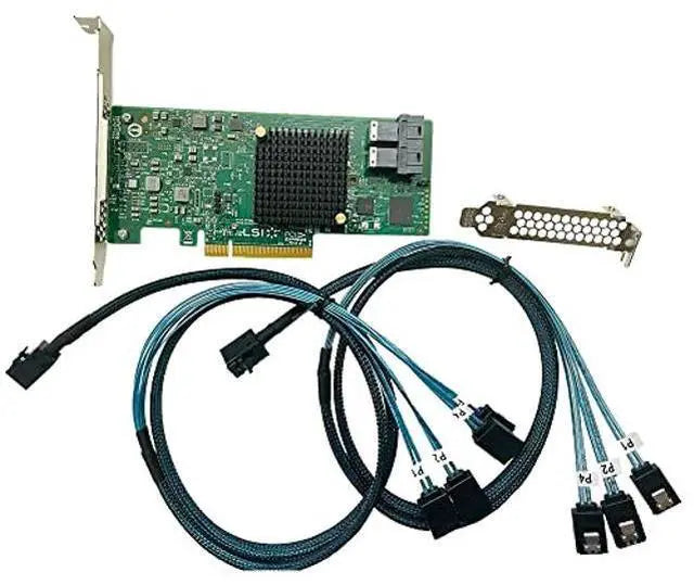 LSI 9300-8i RAID Controller Card PCI E 3.0 12Gbps HBA IT Mode ZFS FreeNAS unRAID RAID Expander + 2 SFF-8643 SATA Cable