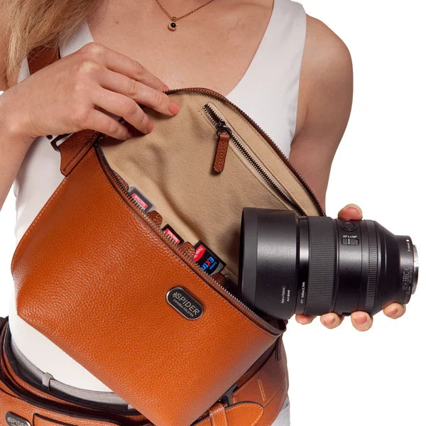 1540: SpiderPro Leather Sling Pouch - Brown