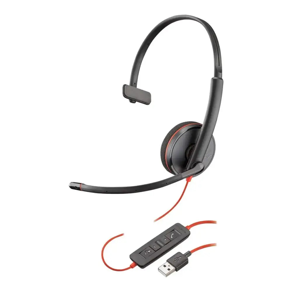 Poly Blackwire 3210 USB-C Mono Headset 80S09A6 | Noise-Canceling Mic, UC Certified - New