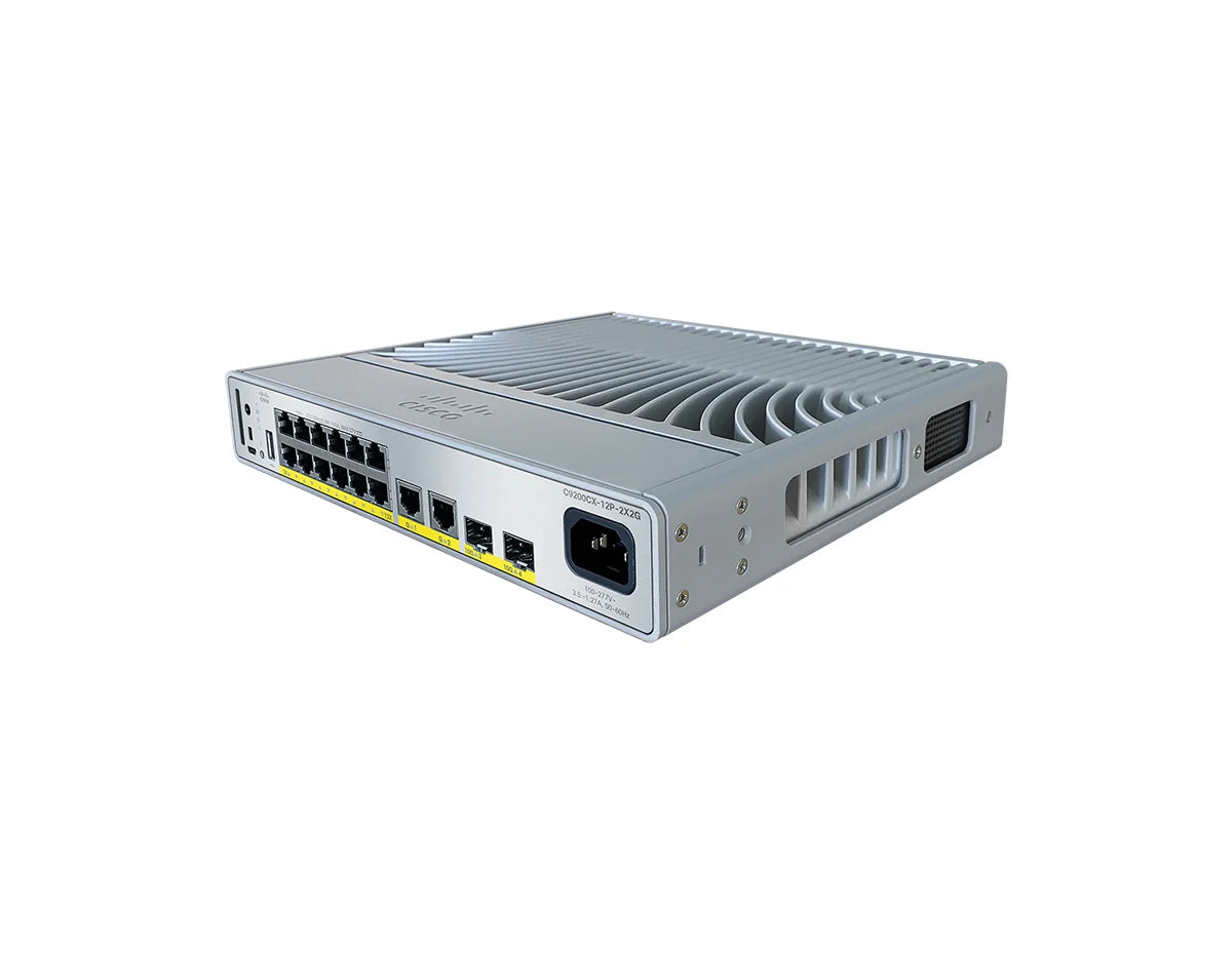 Cisco Catalyst C9200CX-12P-2X2G-E 12-Port PoE+ Compact Switch, 2x10G + 2x1G, Network Essentials
