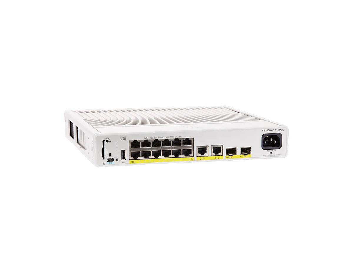 Cisco Catalyst C9200CX-8P-2X2G-A 8-Port PoE+ Compact Switch, Network Advantage