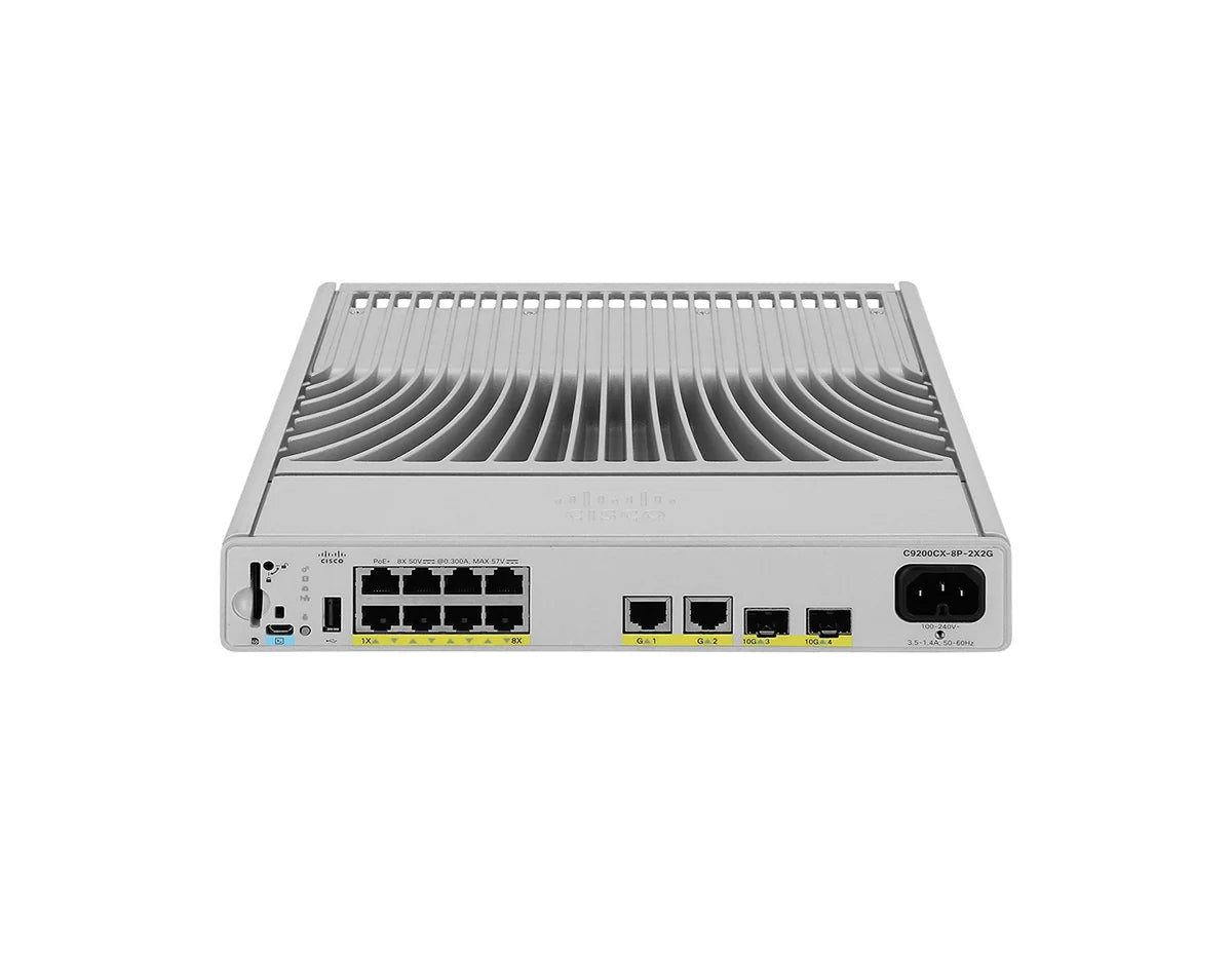 Cisco Catalyst C9200CX-8P-2X2G-E 8-Port PoE+ Compact Switch, 2x10G + 2x1G, Network Essentials