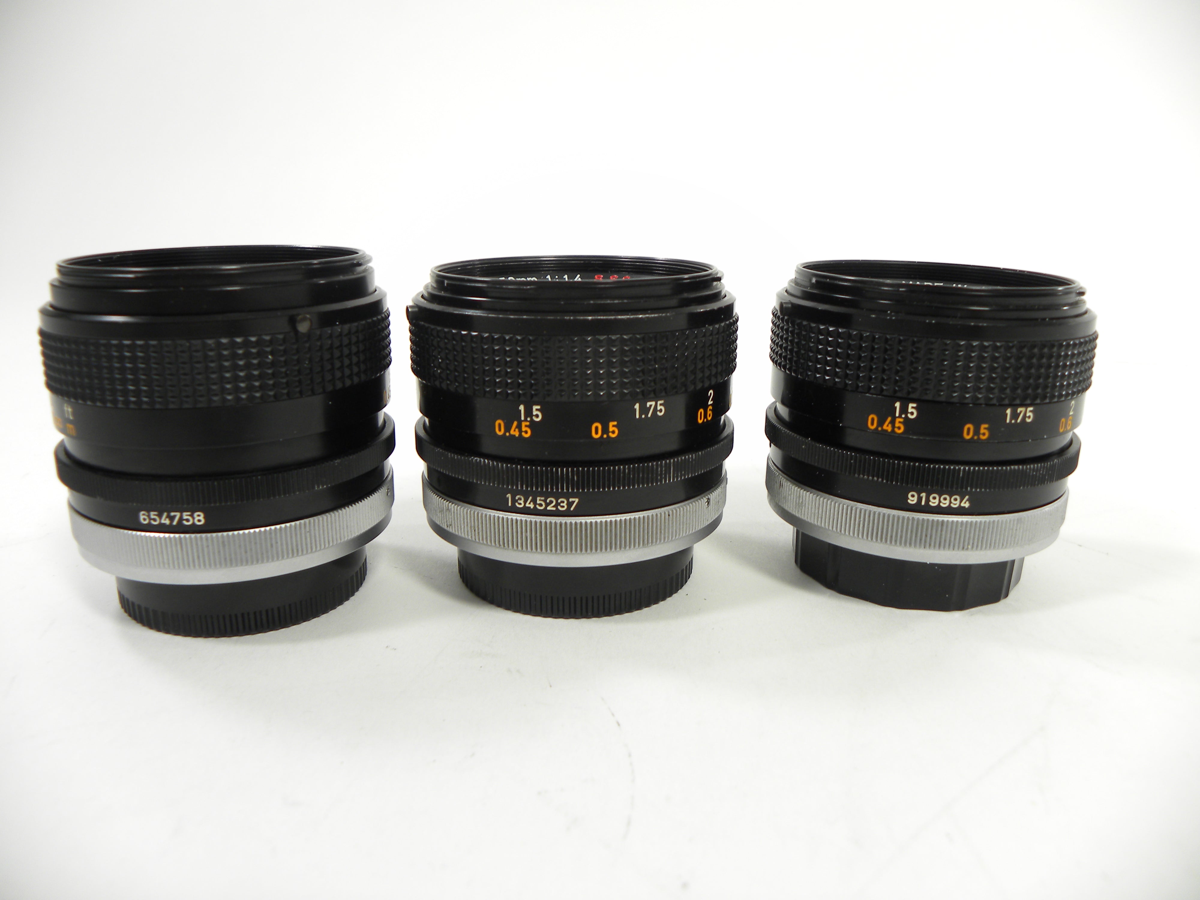Canon FD 50mm f1.4 Lot of 3 AS IS No Returns (Parts or Repair)