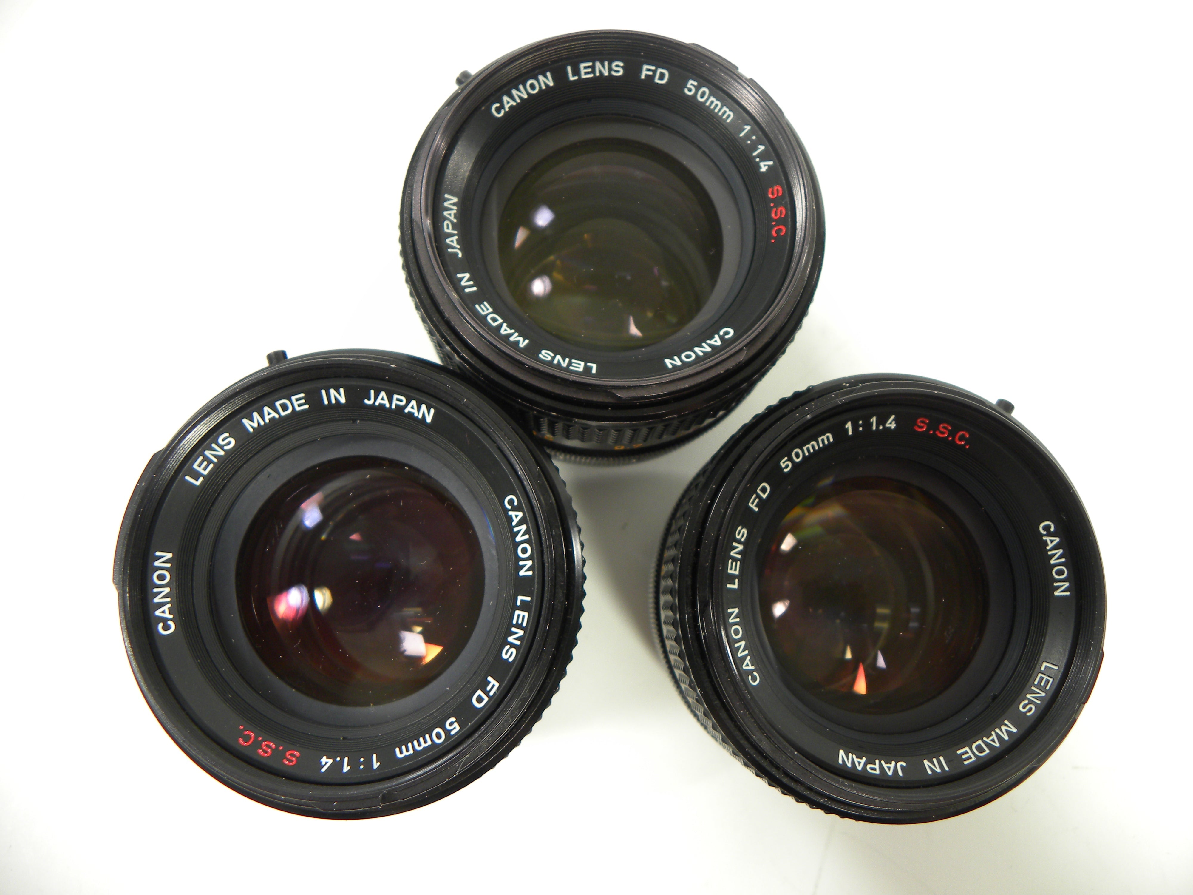 Canon FD 50mm f1.4 Lot of 3 AS IS No Returns (Parts or Repair)