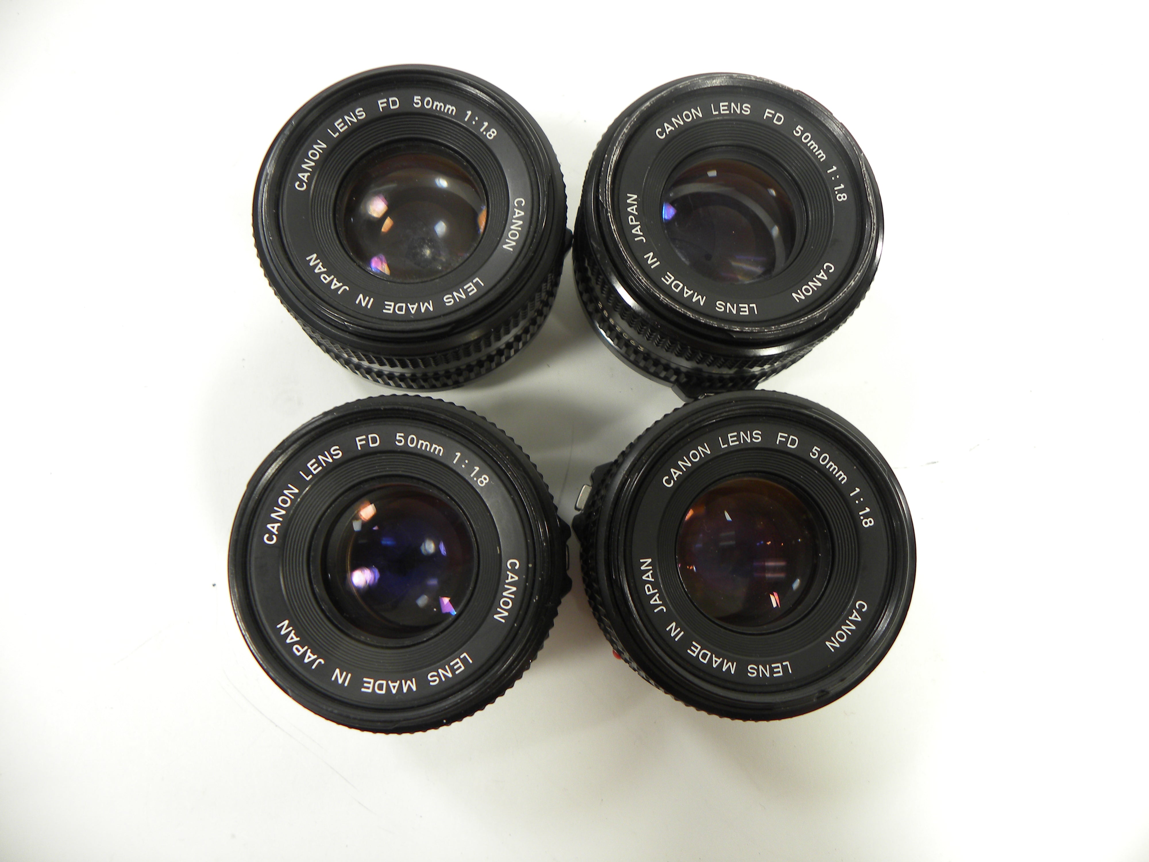 Canon FD 50mm f1.8 Lot of 4 AS IS NO RETURNS! (parts or repair)