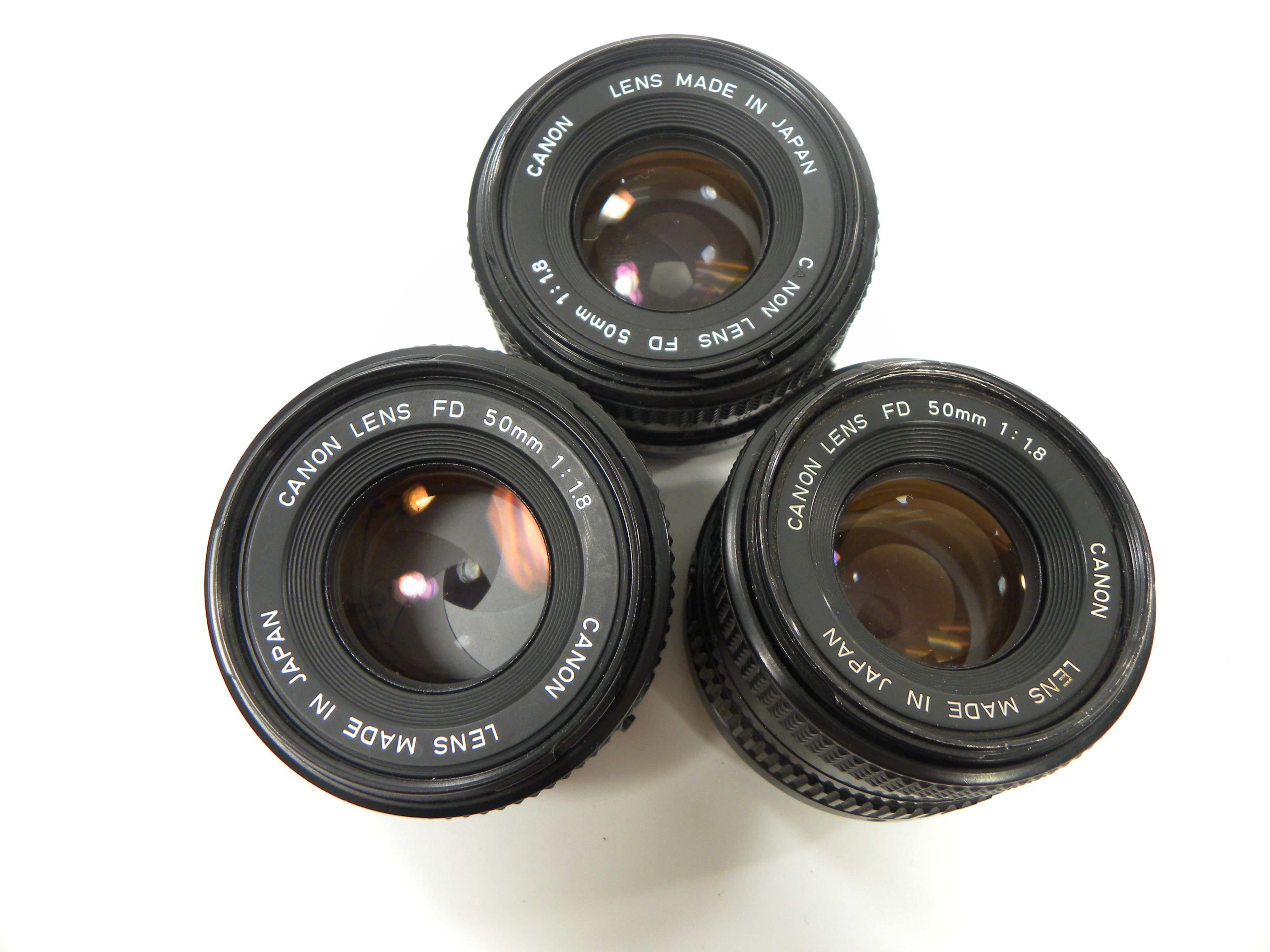 Canon FD 50mm f1.8 Lot of 3 lenses AS IS NO RETURNS!!
