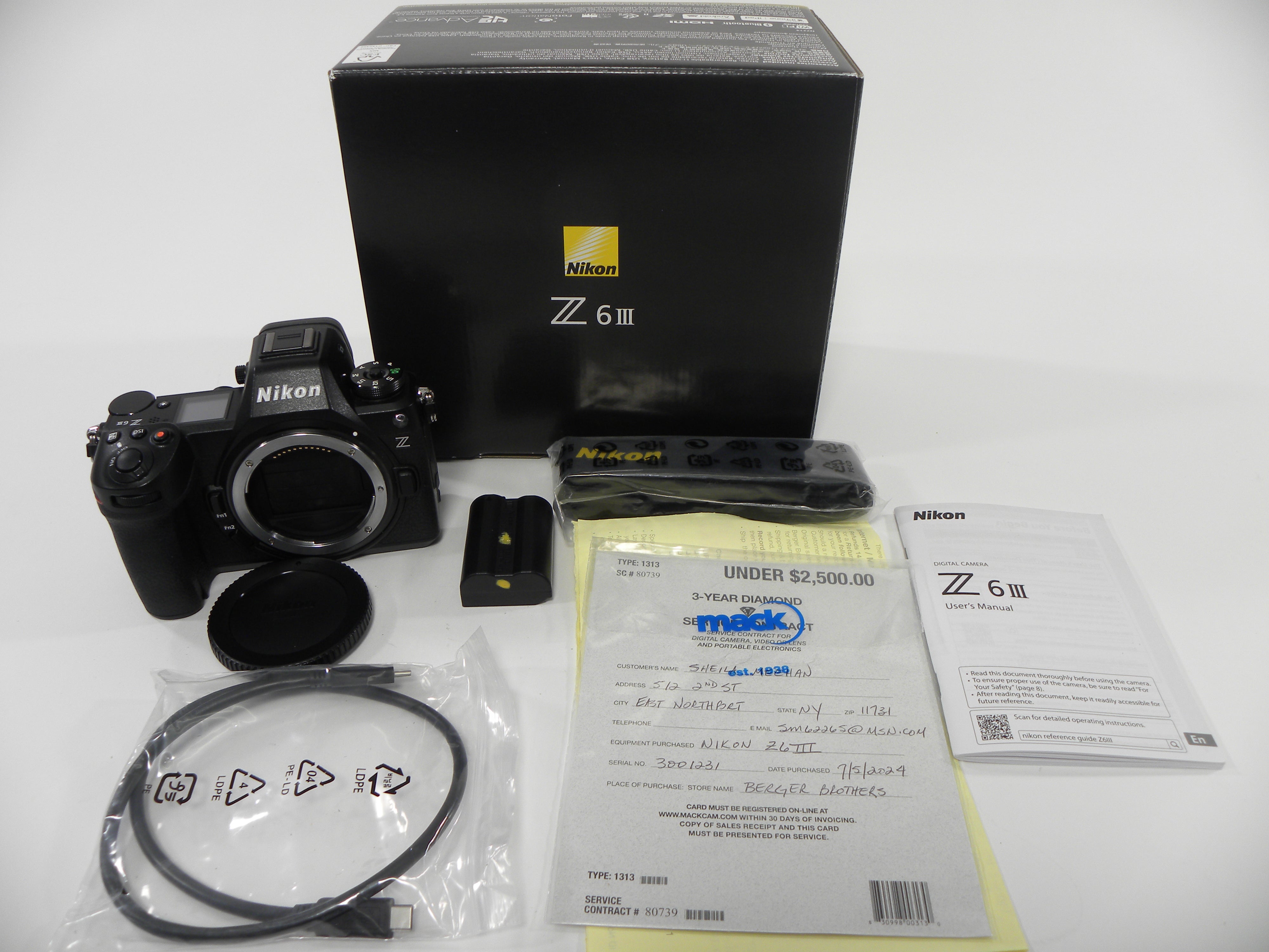 Nikon Z6 III 24.5mp Digital Mirrorless Camera Body only Shutter Ct. 4,691