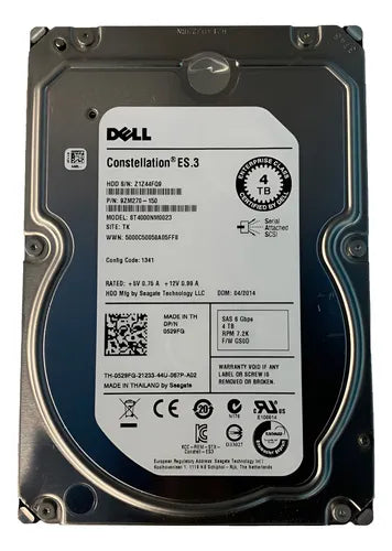 Hd Dell 4tb Sas 7.2k 3.5 St4000nm0023 9zm270-150 Com Nfe Cinza
