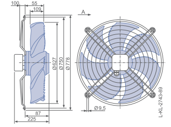 FN056-6EW.4I.A7P2 ZIEHL-ABEGG Axial Fan 0.66kW 230V 3A 860rpm