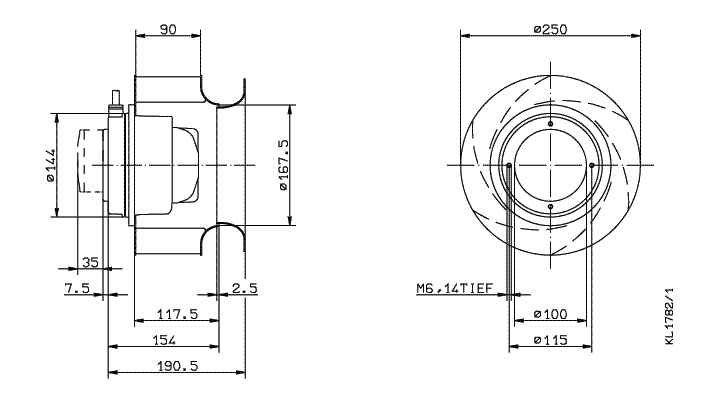 RH25M-2EK.3F.1R ZIEHL-ABEGG centrifugal fan For Inverter 6SY7000-0AE32