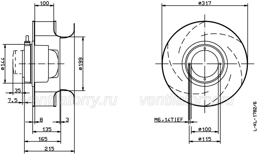 Brand new RH31M-2DK.3I.1L ZIEHL-ABEGG centrifugal fan 3-230-460V 50HZ