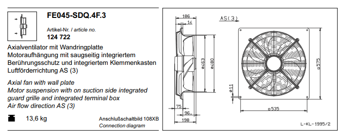 FE045-SDQ.4F.3 ZIEHL-ABEGG Axial Fan