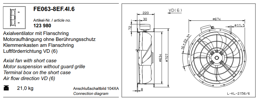 FE063-8EF.4I.6 ZIEHL-ABEGG Axial Fan