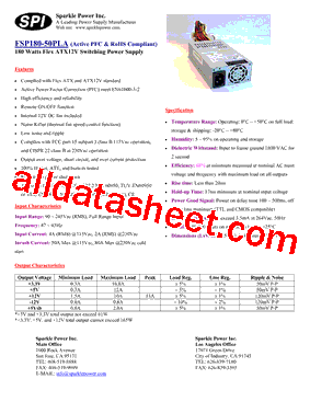 FSP180-50PLA Datasheet PDF - Sparkle Power Inc.