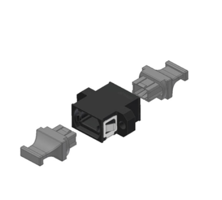 US Conec MTP®-8/12/24 Fiber Optic Adapter/Coupler, Black, Standard/SC Footprint, Full Flange