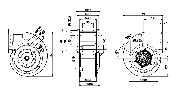 G4D225-FK10-03 ebm papst centrifugal fan Motor M4D094-FA