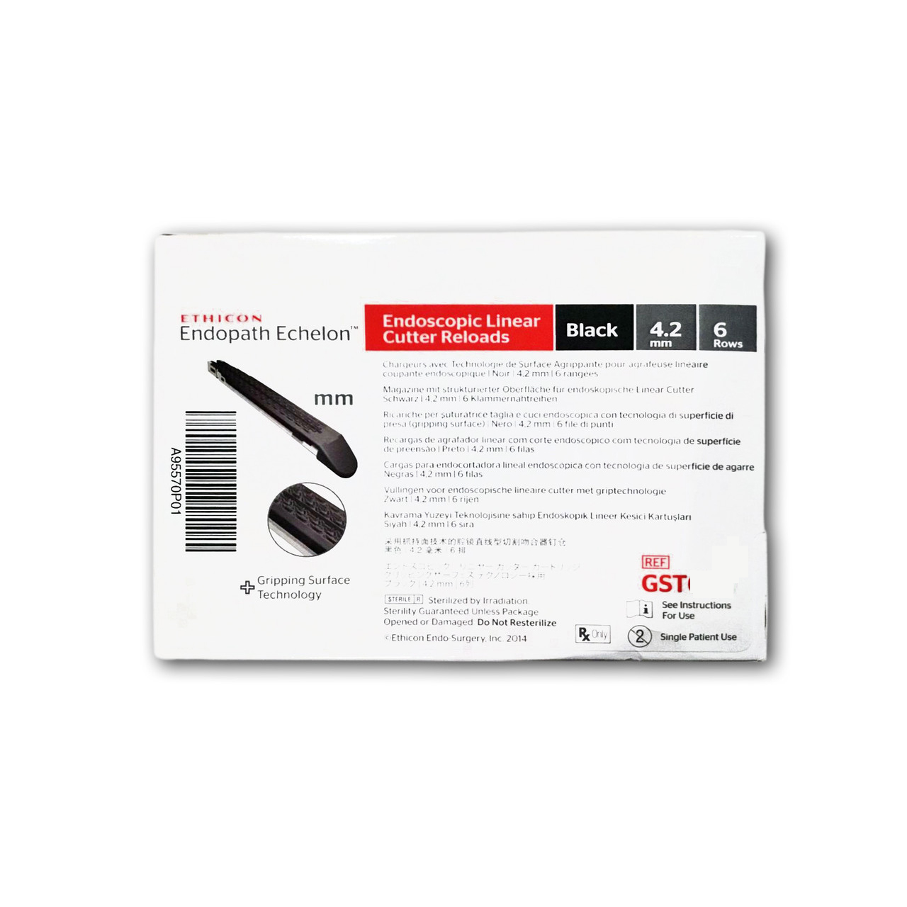 Ethicon Echelon Flex GST45T System 45 mm Reload, Black, 45mm x 4.2mm, 6 rows, Box of 12