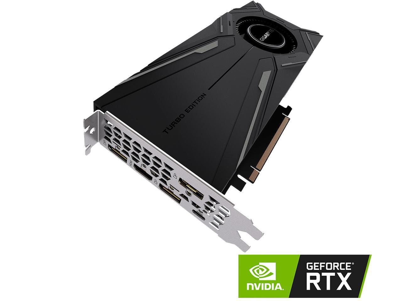GIGABYTE 8GB GeForce RTX 2080 TURBO OC 8G Graphics Card, Turbo Style Fan, 256-Bit GDDR6, Video Card - GV-N2080TURBO OC-8GC.