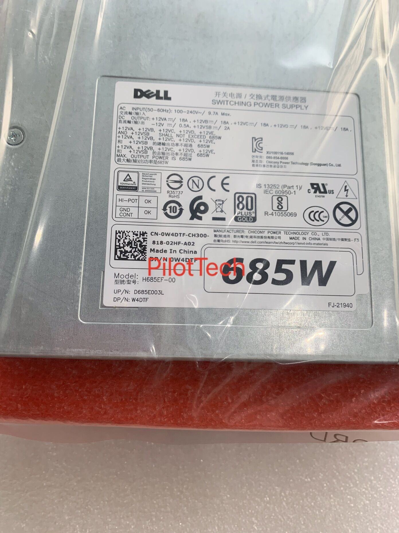 New 685W T5810 T7810 H685EF-00 Switching Power Supply W4DTF for Server in Stock