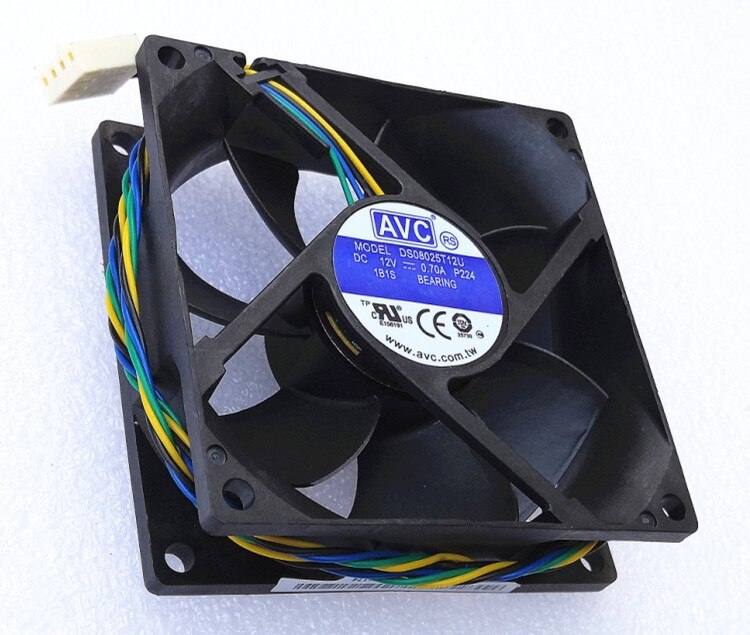 AVC Ds08025t12u 80x80x25mm 12V DC 0.70A 4-Wire Axial Cooling Fan