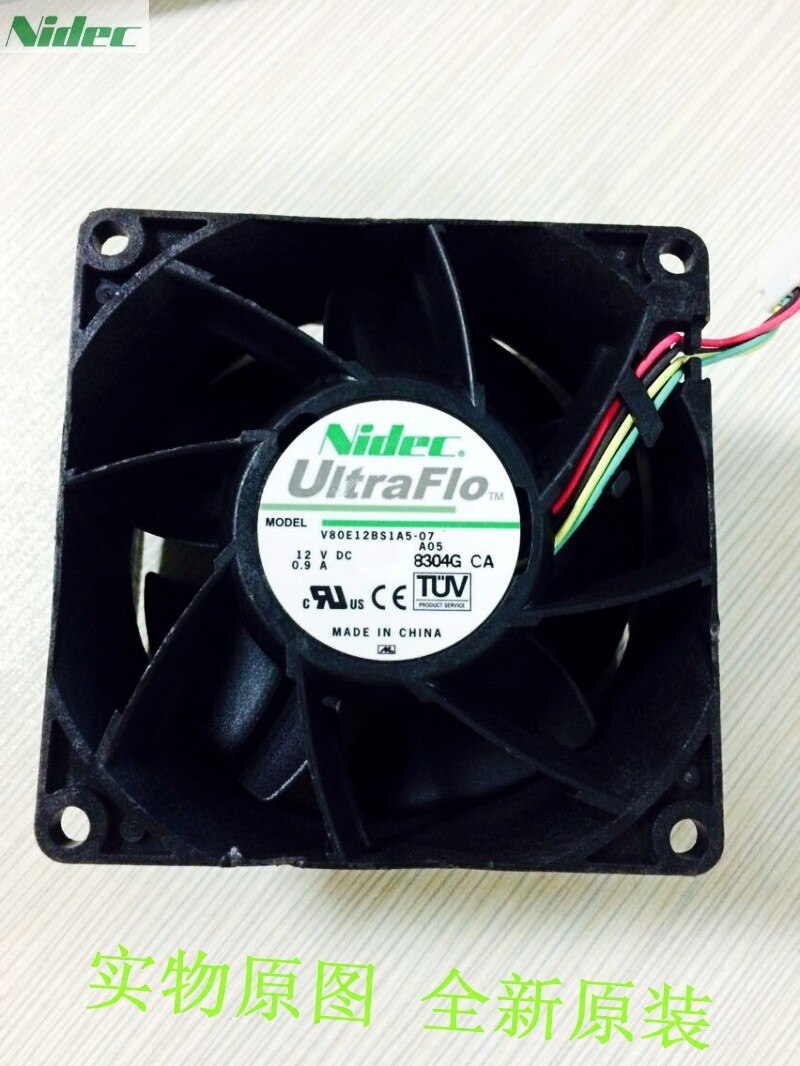 Nidec V80E12BS1A5-07 80x80x38mm 12V DC 1A 4-Wire Axial Cooling Fan