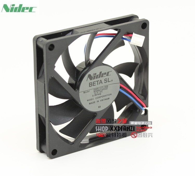 Nidec D08R-12TL 80x80x15mm 12V DC 0.08A Axial Cooling Fan