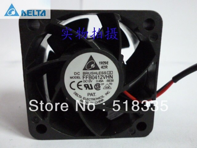 Delta FFB0412VHN 40x40x28mm 12V DC 0.45A 2-Wire Axial Cooling Fan