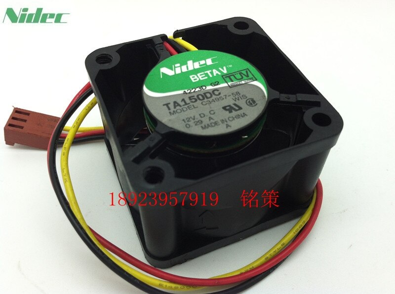 Nidec TA150DC 34x34x95mm 12V DC 0.29A Axial Cooling Fan