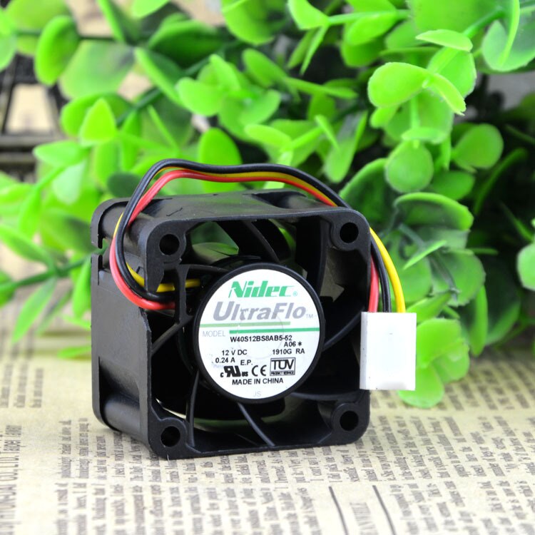 Nidec W40S12BS8AB5-52 40x40x28mm 12V DC 0.24A Axial Cooling Fan