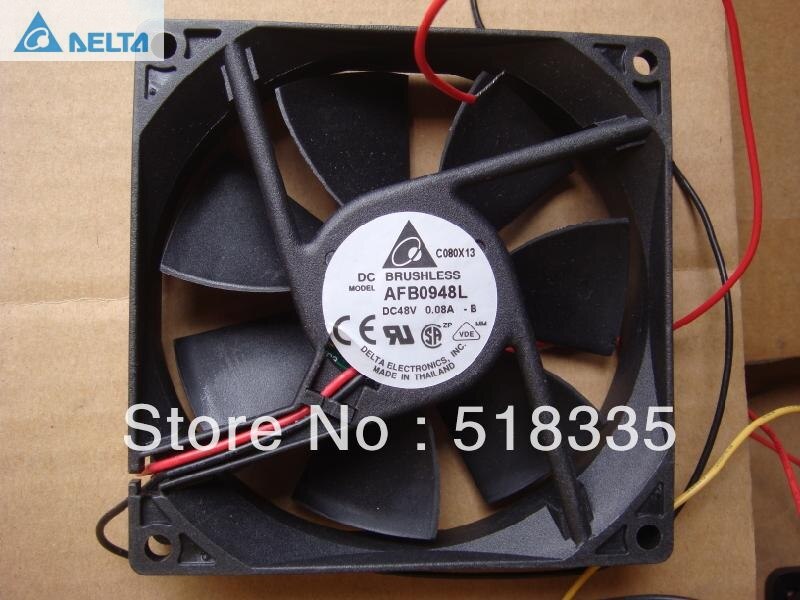 Delta AFB0948L 92x92x25.4mm 48V DC 0.08A 2-Wire Axial Cooling Fan