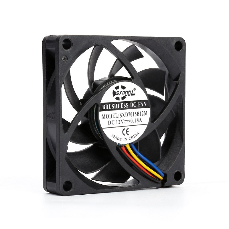 SXDOOL SXD7015B12M 12V DC 70x70x15mm Brushless Cooling Fan