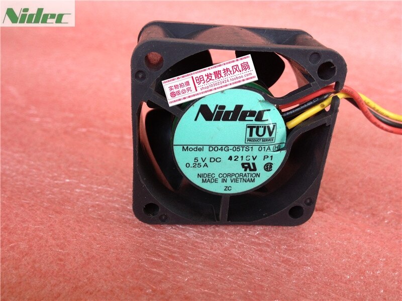 Nidec D04G-05TS1 40x40x20mm 5V DC 01A 3-Wire Axial Cooling Fan