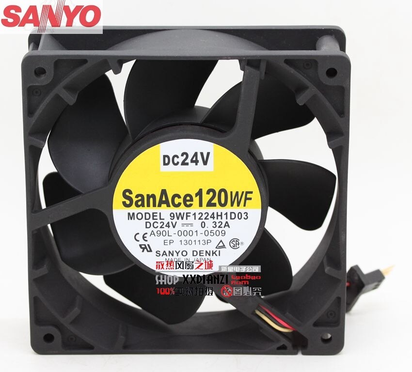 Sanyo Denki 9WF1224H1D03 120x120x38mm 24V DC 0.32A Axial Cooling Fan
