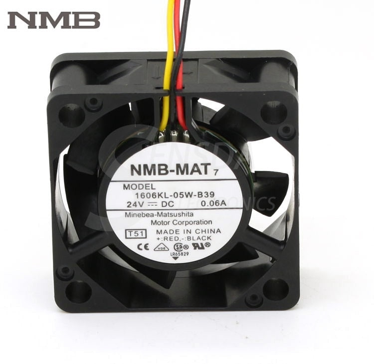 NMB 1606KL-05W-B39 40x40x15mm 24V DC 0.06A 3-Wire Axial Cooling Fan