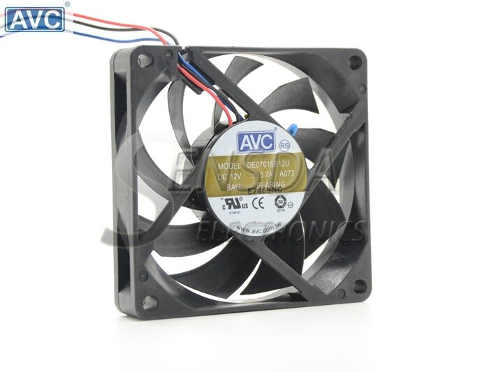 AVC DE07015B12U 70x70x15mm 12V DC 0.7A 4-Wire Axial Cooling Fan