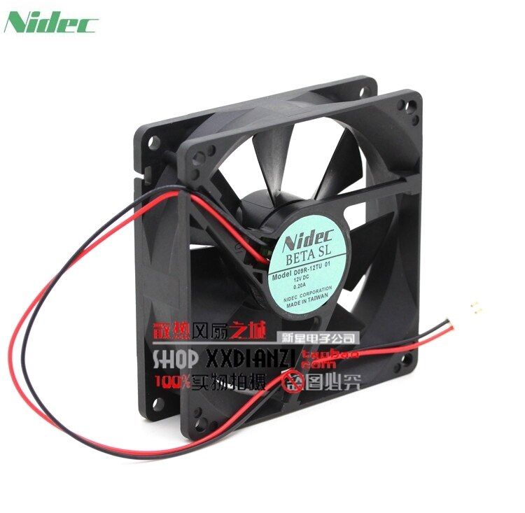 Nidec D09R-12TU 90x90x25mm 12V DC 0.20A Axial Cooling Fan