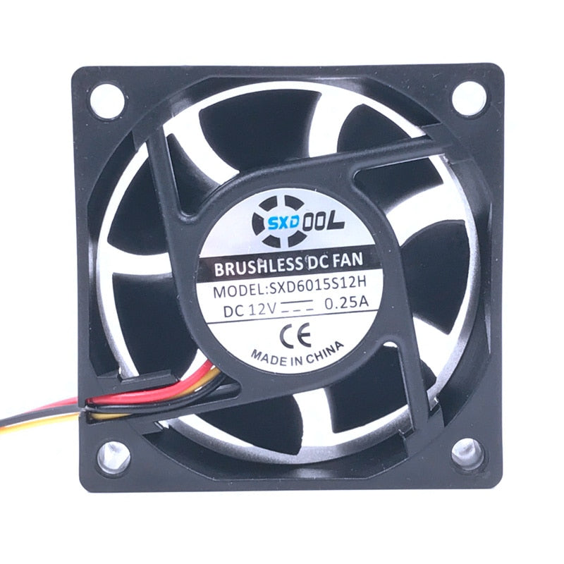60x60x25mm 12V DC 0.18A 3-Wire Axial Cooling Fan