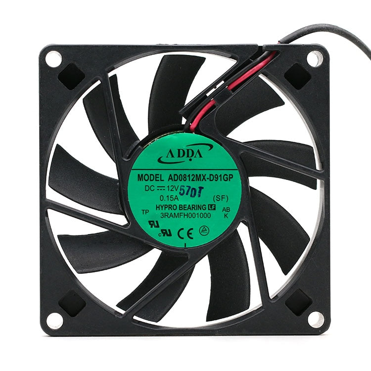 ADDA AD0812MX-D91GP 12V DC 0.15A 2-Wire Axial Cooling Fan