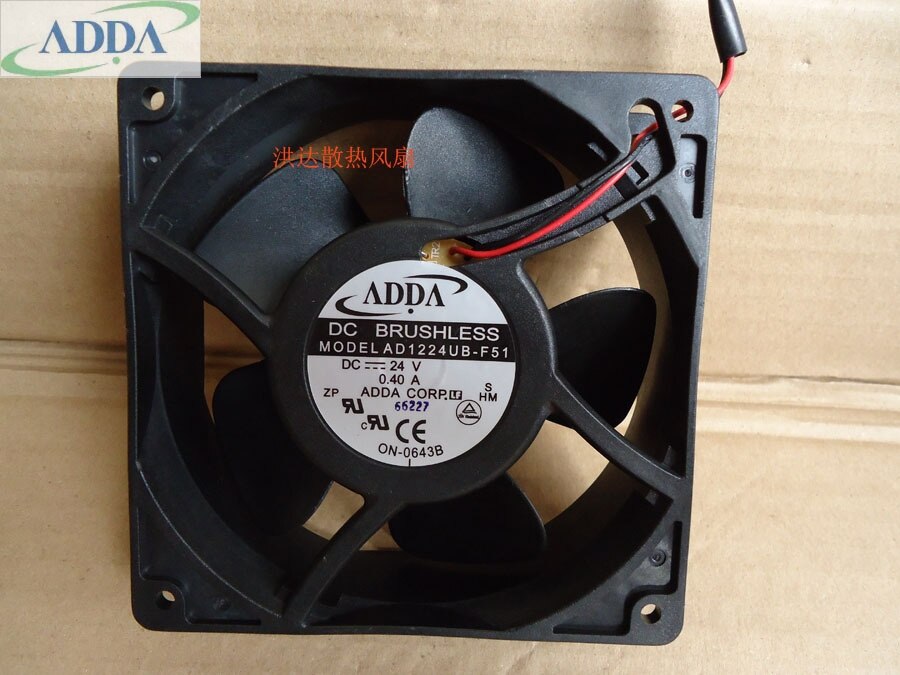 ADDA AD1224UB-F51 120x120x38mm 24V DC 0.40A Axial Cooling Fan