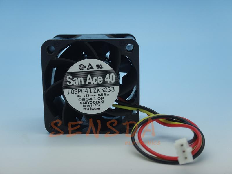Sanyo Denki 109P0412K3233 40x40x28mm 12V DC 0.55A Axial Cooling Fan