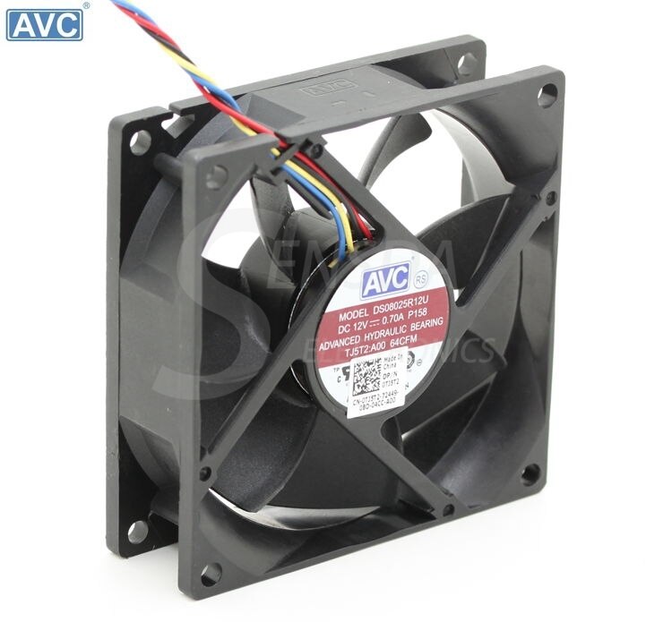 AVC DS08025R12U 80x80x25mm 12V DC 0.7A Axial Cooling Fan