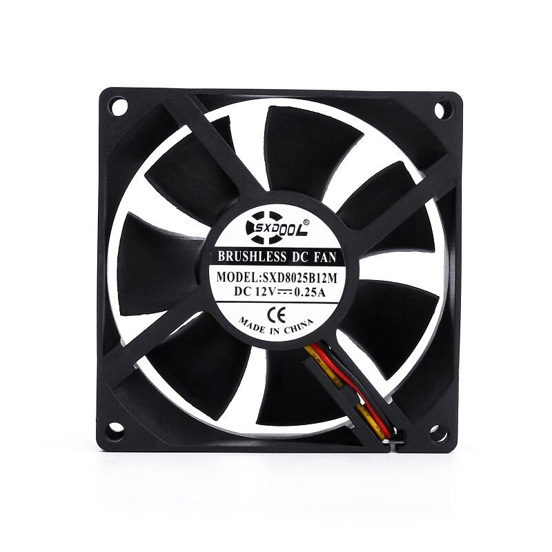 SXDOOL SXD8025B12M 12V DC 80x80x25mm Brushless Cooling Fan