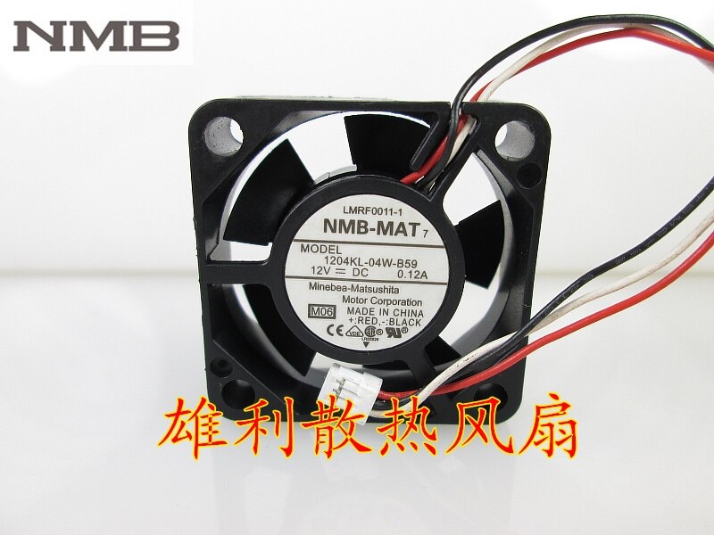NMB 1204KL-04W-B59 30x30x10mm 12V DC 0.12A Axial Cooling Fan
