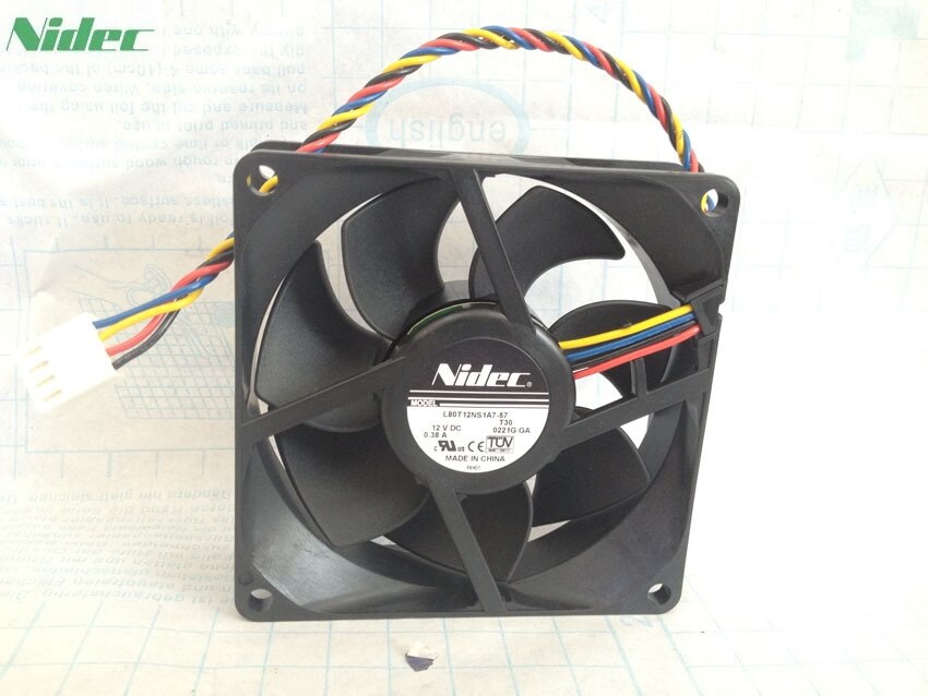 Nidec L80T12NS1A7-57 12V DC 80x80x25mm Brushless Cooling Fan